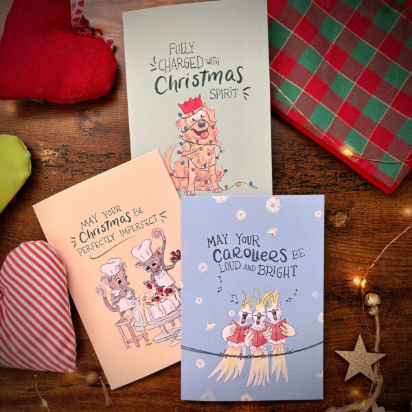 Australian Christmas greeting 3-card bundle