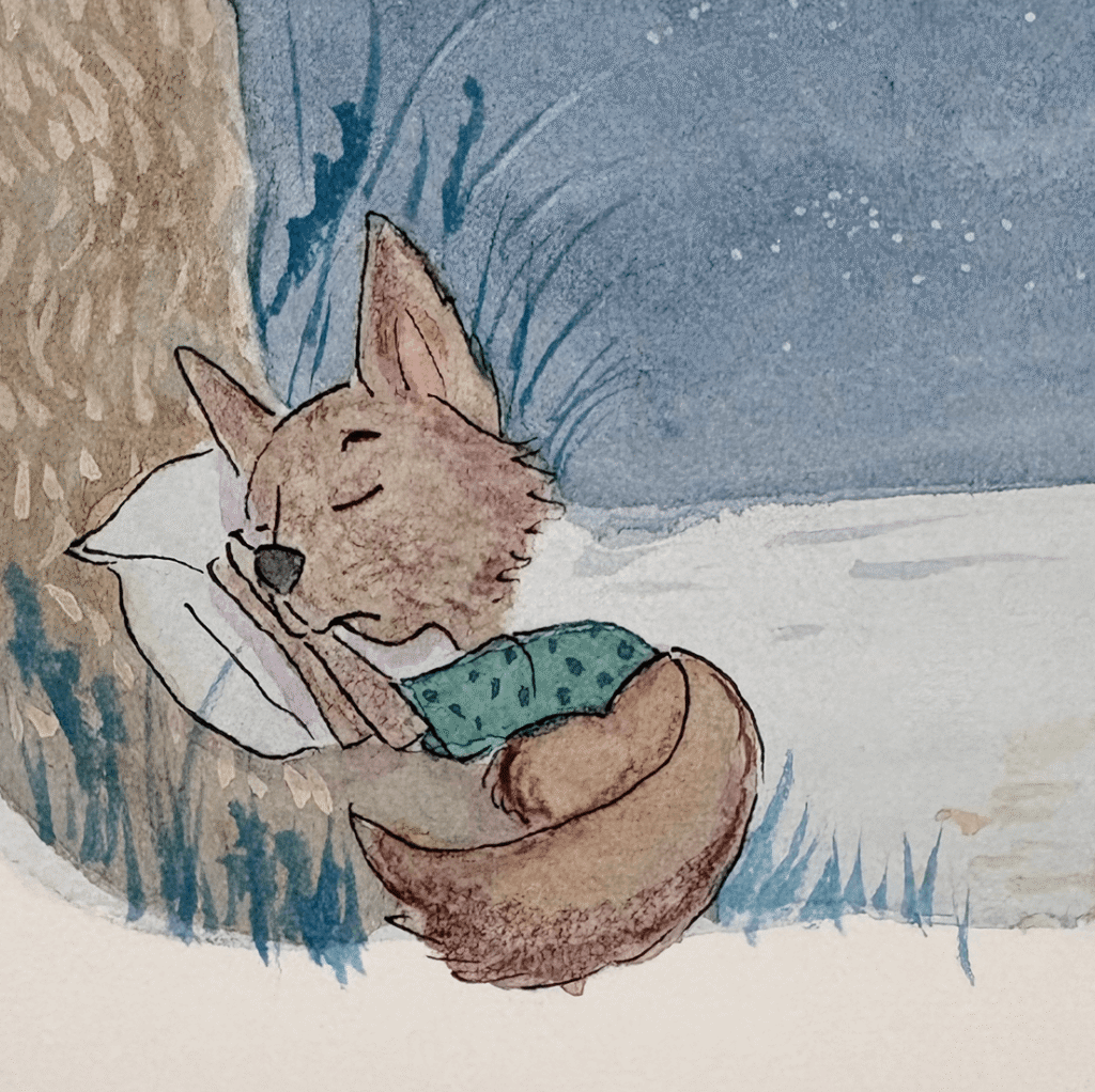 Zazá the little fox, fast asleep